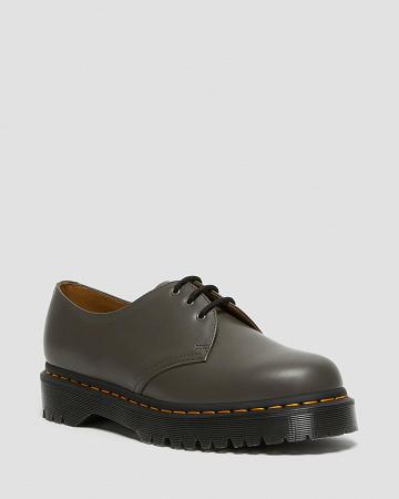 Dr Martens 1461 Bex Smooth Leren Oxford Schoenen Dames Khaki Grijs | NL 450TCE